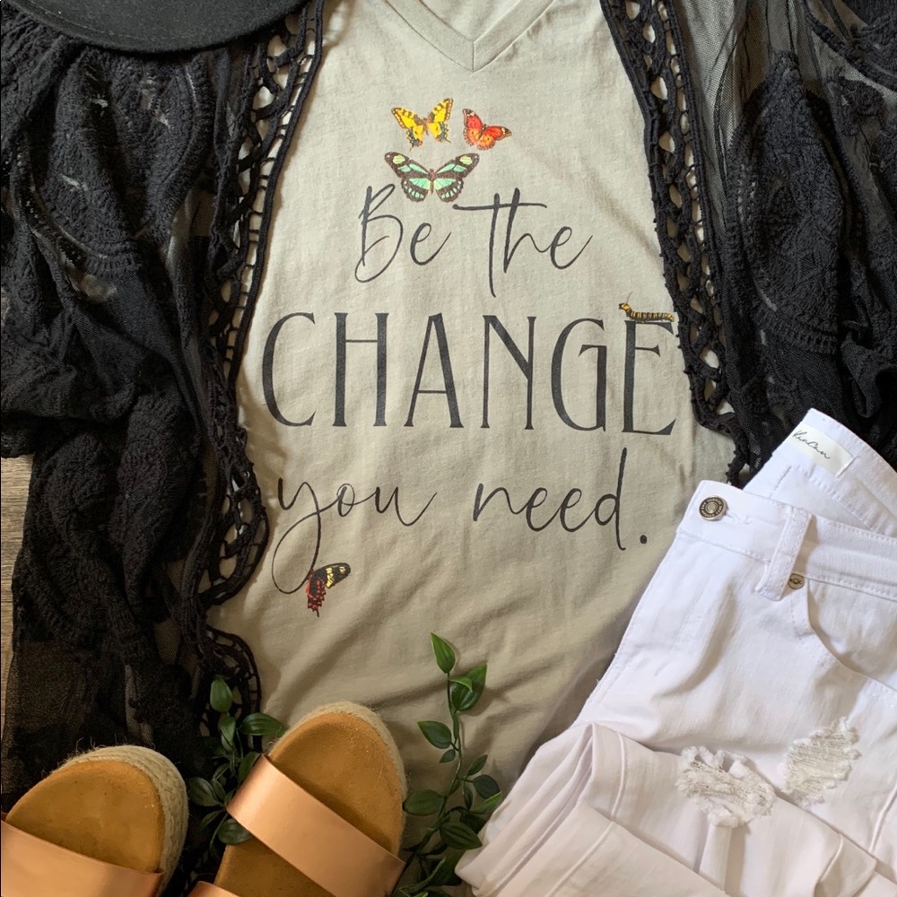 Small-3X‼️ ✨Be the Change Graphic Tee Graphic Tee - Picture 4 of 4